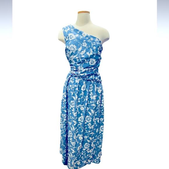 Abercrombie And Fitch One-Shoulder Cutout Maxi Dress Floral Midi Size L NWOT - Picture 3 of 8